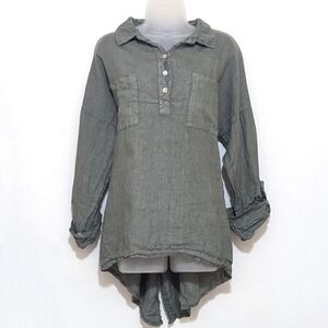 Tempo Paris | Linen Tunic | Shell Buttons